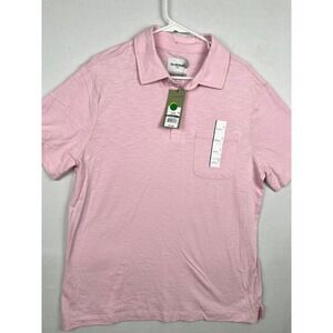Goodfellow & Co Polo Shirt Mens Large No-Roll Collar Short Sleeve Pink NEW